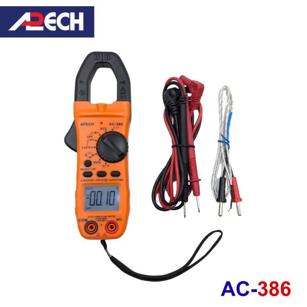 Ampe kìm APECH AC-386 True-RMS đo điện AC/DC, đồng hồ Ampe kìm AC/DC APECH AC386, APECH AC 386 AC/DC Clamp Meter