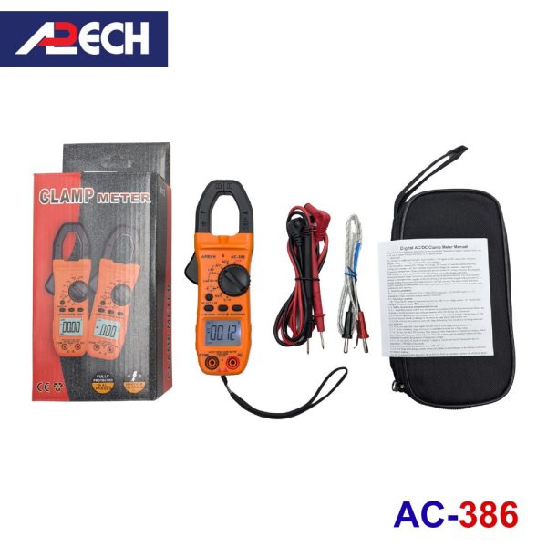 Ampe kìm APECH AC-386 True-RMS đo điện AC/DC, đồng hồ Ampe kìm AC/DC APECH AC386, APECH AC 386 AC/DC Clamp Meter