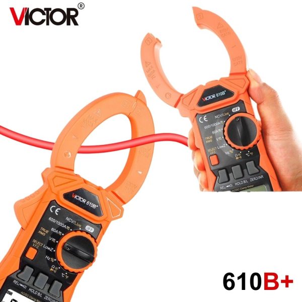 Ampe kìm Victor 610B+ True-RMS đo điện AC/DC, đồng hồ Ampe kìm AC/DC Victor 610B+ TrueRMS, Victor 610B plus True RMS Clamp Meter