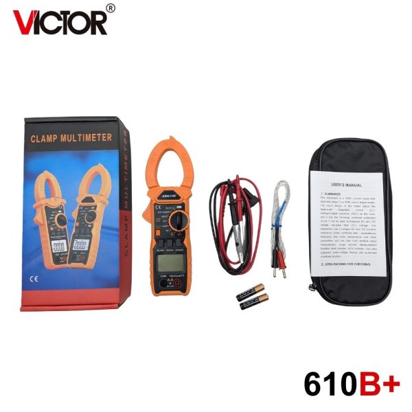 Ampe kìm Victor 610B+ True-RMS đo điện AC/DC, đồng hồ Ampe kìm AC/DC Victor 610B+ TrueRMS, Victor 610B plus True RMS Clamp Meter