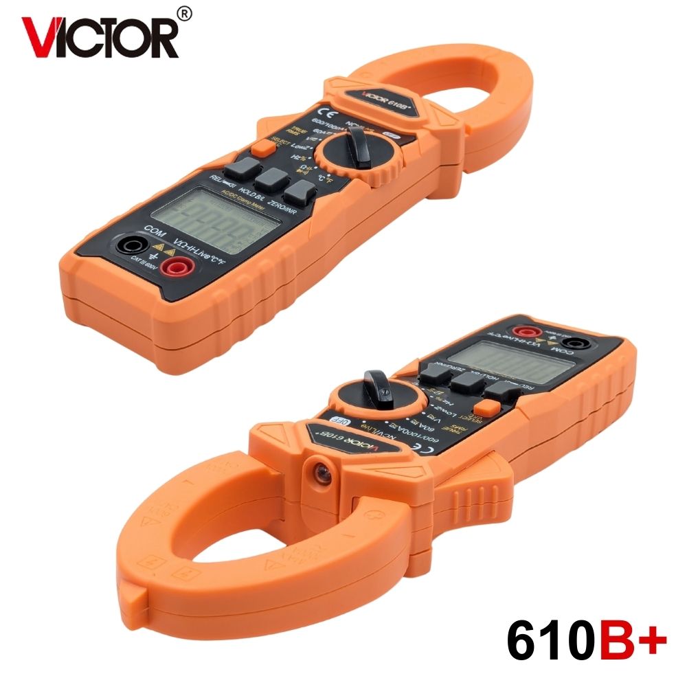 Ampe kìm Victor 610B+ True-RMS đo điện AC/DC Ampe kìm Victor 610B+ True-RMS đo điện AC/DC, đồng hồ Ampe kìm AC/DC Victor 610B+ TrueRMS, Victor 610B plus True RMS Clamp Meter