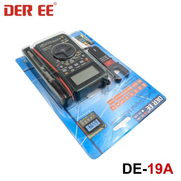 Đồng hồ vạn năng bỏ túi DEREE DE-19A True-RMS, đồng hồ VOM bỏ túi DEREE DE19A True-RMS, DEREE DE 19A Pocket Multimeter & Clamp