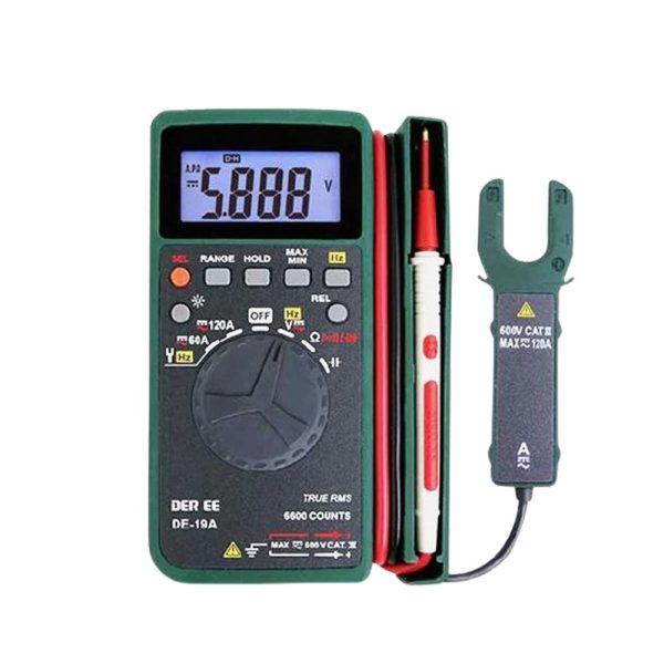 Đồng hồ vạn năng bỏ túi DEREE DE-19A True-RMS Đồng hồ vạn năng bỏ túi DEREE DE-19A True-RMS, đồng hồ VOM bỏ túi DEREE DE19A True-RMS, DEREE DE 19A Pocket Multimeter & Clamp