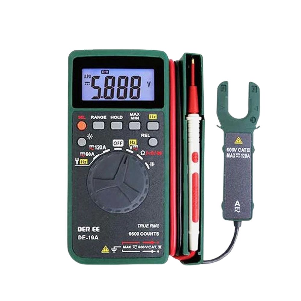Đồng hồ vạn năng bỏ t&uacute;i DEREE DE-19A True-RMS, đồng hồ VOM bỏ t&uacute;i DEREE DE19A True-RMS, DEREE DE 19A Pocket Multimeter & Clamp
