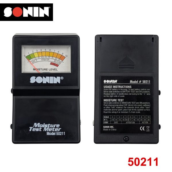 Máy đo độ ẩm gỗ Sonin 50211 Analog chỉ thị kim, máy đo độ ẩm giá rẻ Sonin 50211, Sonin 50211 Analog Moisture Meter