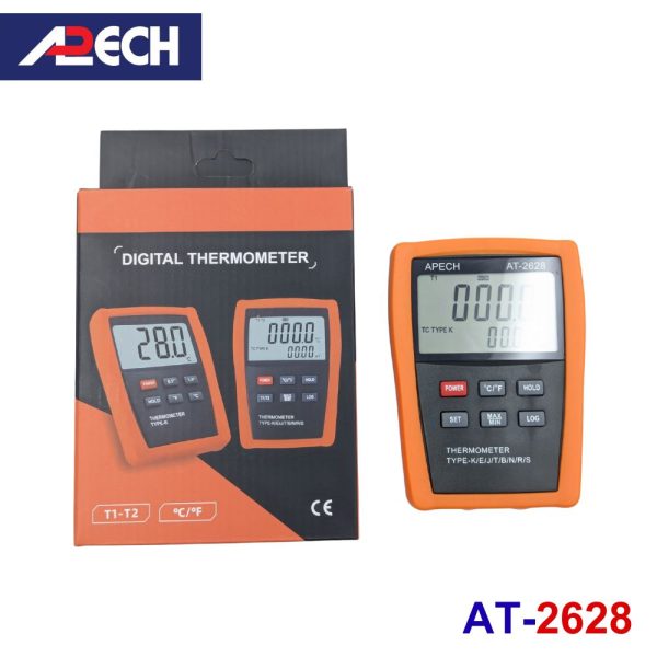 Máy đo nhiệt độ APECH AT-2628 tiếp xúc có ghi dữ liệu, máy đo nhiệt độ tiếp xúc APECH AT2628, APECH AT 2628 Digital Contact Thermometer