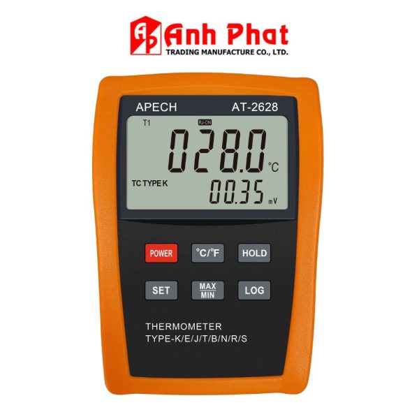 M&aacute;y đo nhiệt độ APECH AT-2628 tiếp x&uacute;c c&oacute; ghi dữ liệu, m&aacute;y đo nhiệt độ tiếp x&uacute;c APECH AT2628, APECH AT 2628 Digital Contact Thermometer