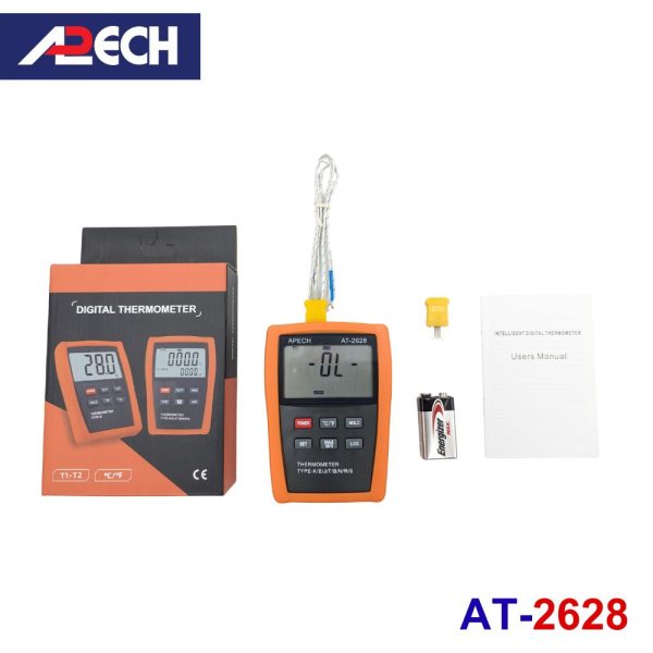 Máy đo nhiệt độ APECH AT-2628 tiếp xúc có ghi dữ liệu, máy đo nhiệt độ tiếp xúc APECH AT2628, APECH AT 2628 Digital Contact Thermometer