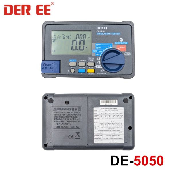 Máy đo điện trở cách điện DER EE DE-5050, đồng hồ đo cách điện DEREE DE-5050, DEREE DE 5050 Digital Insulation Tester