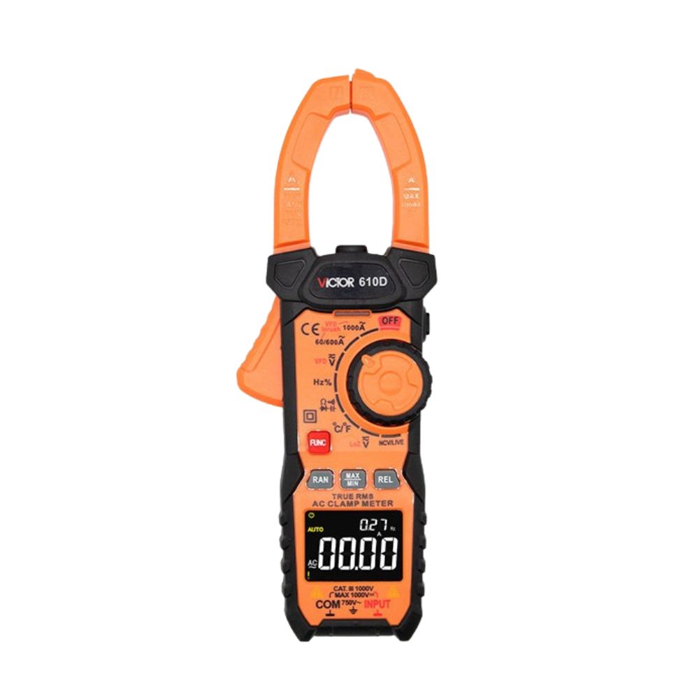 Ampe k&igrave;m Victor 610D True-RMS đo VFD v&agrave; Inrush, đồng hồ Ampe k&igrave;m Victor-610D True RMS, Victor 610D Clamp Meter