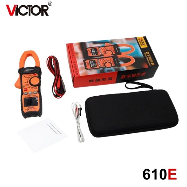 Ampe kìm Victor 610E True-RMS đo điện AC/DC, Ampe kìm hiện số Victor 610E, Victor 610E True RMS Clamp Meter