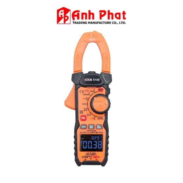 Ampe k&igrave;m Victor 610E True-RMS đo điện AC/DC, Ampe k&igrave;m hiện số Victor 610E, Victor 610E True RMS Clamp Meter