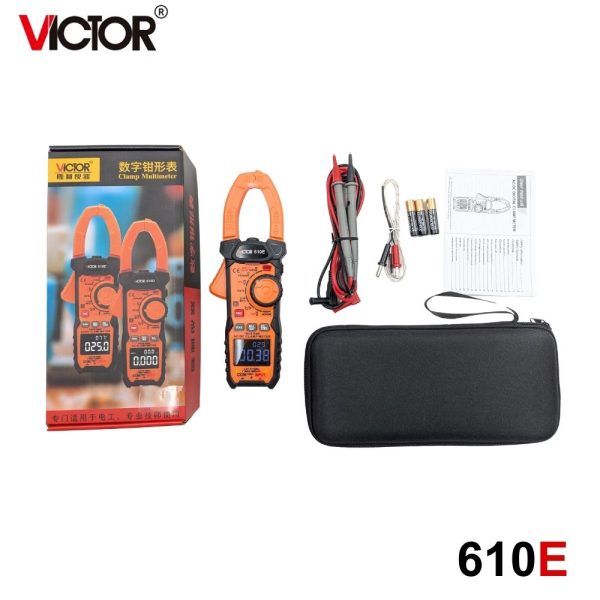 Ampe kìm Victor 610E True-RMS đo điện AC/DC, Ampe kìm hiện số Victor 610E, Victor 610E True RMS Clamp Meter