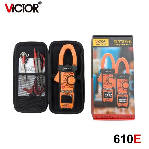 Ampe kìm Victor 610E True-RMS đo điện AC/DC, Ampe kìm hiện số Victor 610E, Victor 610E True RMS Clamp Meter