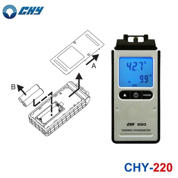 máy đo độ ẩm CHY 220 cầm tay, nhiệt ẩm kế CHY-220, CHY 220 Digital Thermo-Hygrometer