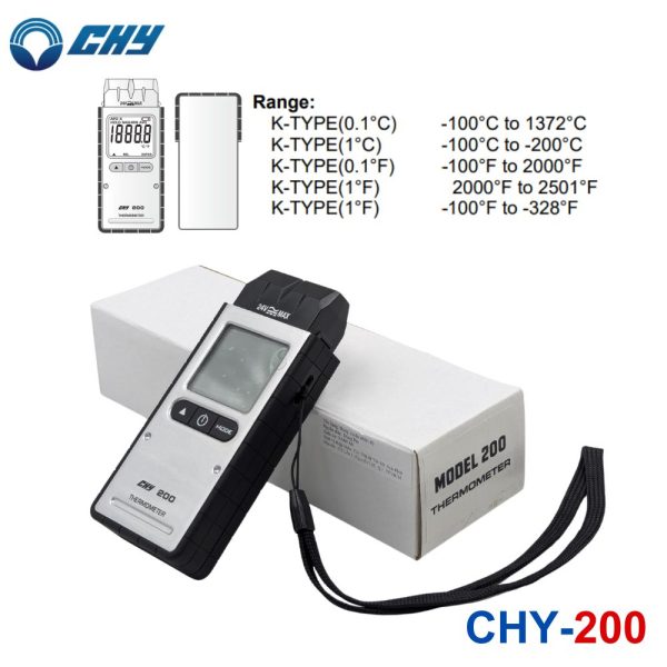 máy đo nhiệt độ tiếp xúc CHY 200, máy đo nhiệt độ tiếp xúc loại K CHY-200, CHY 200 K-type thermometer