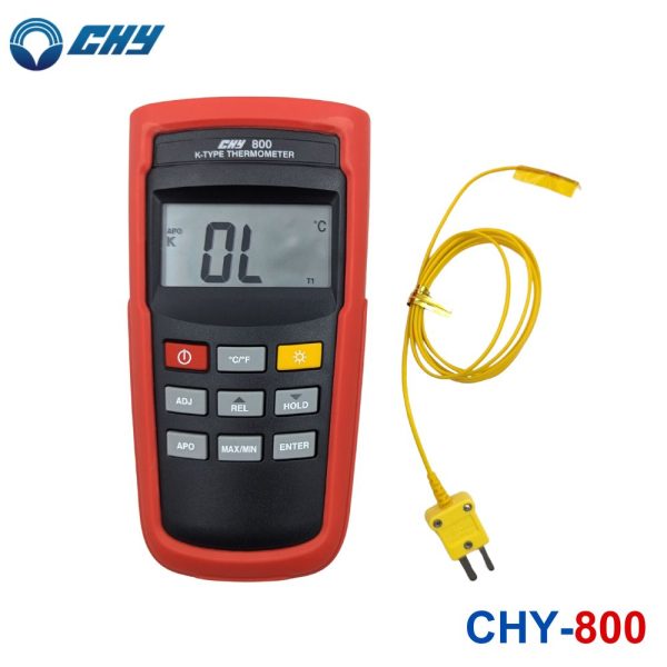 Máy đo nhiệt độ tiếp xúc CHY 800 đầu dò đơn loại K, máy đo nhiệt độ K-type CHY-800, CHY 800 thermometer