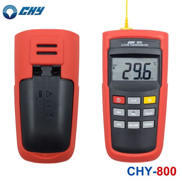 Máy đo nhiệt độ tiếp xúc CHY 800 đầu dò đơn loại K, máy đo nhiệt độ K-type CHY-800, CHY 800 thermometer