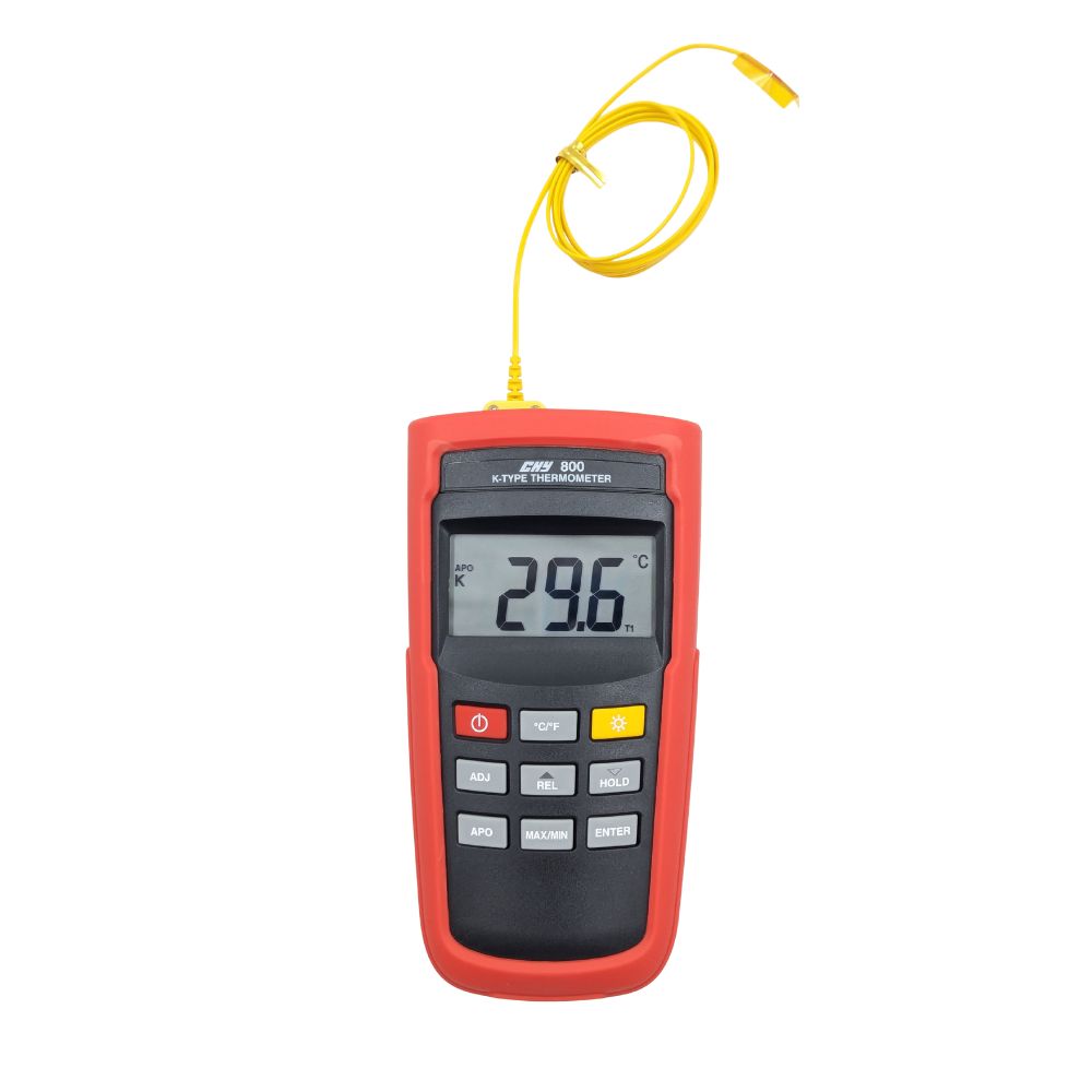 Máy đo nhiệt độ tiếp xúc CHY 800 đầu dò đơn loại K, máy đo nhiệt độ K-type CHY-800, CHY 800 thermometer
