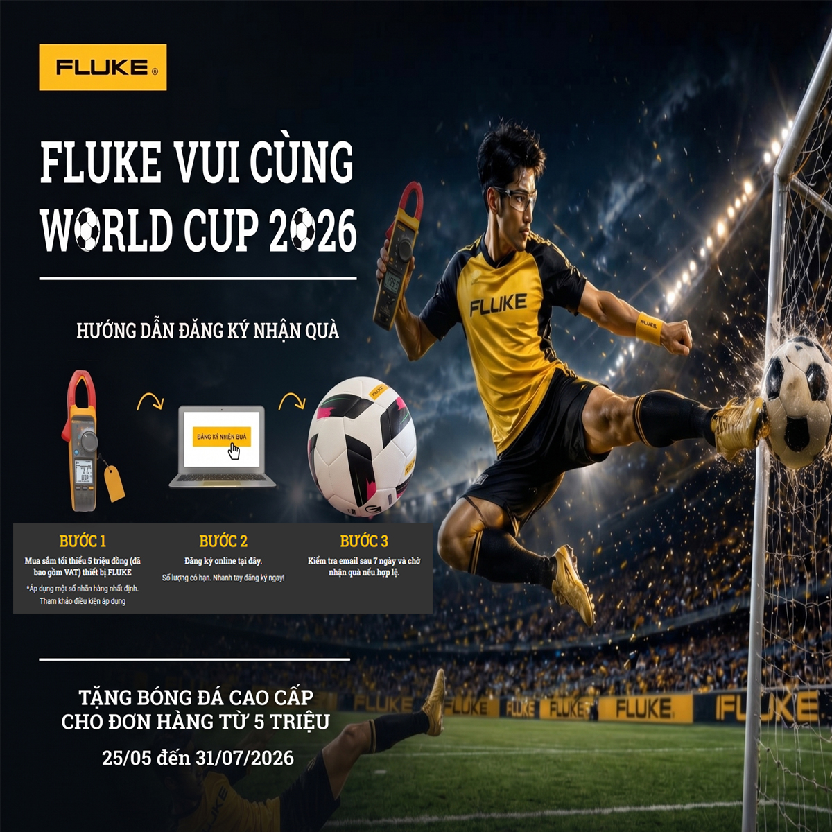 ANH PHÁT x FLUKE VUI CÙNG WORLD CUP 2026 tặng quả bóng đá
