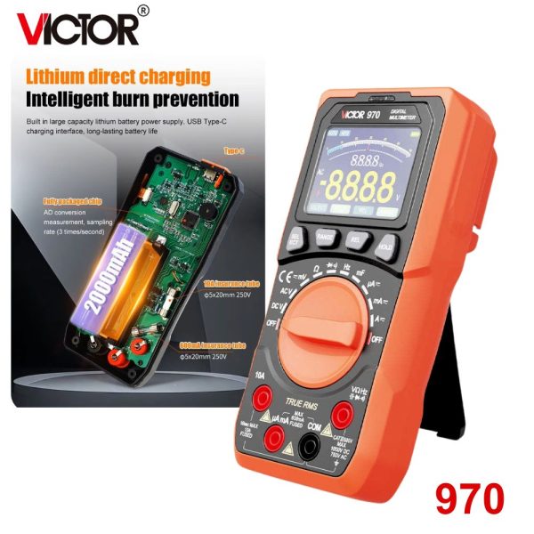 đồng hồ vạn năng VICTOR 970 True-RMS đo điện AC/DC, đồng hồ VOM VICTOR-970 True RMS, VICTOR 970 Digital Multimeter