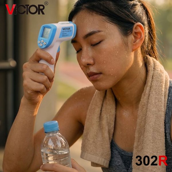 máy đo thân nhiệt VICTOR 302R cầm tay, nhiệt kế hồng ngoại VICTOR 302 R, VICTOR 302R infrared thermometer