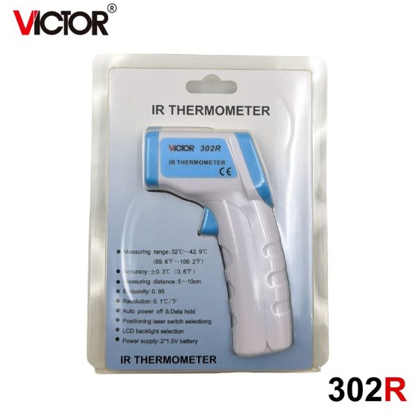 máy đo thân nhiệt VICTOR 302R cầm tay, nhiệt kế hồng ngoại VICTOR 302 R, VICTOR 302R infrared thermometer