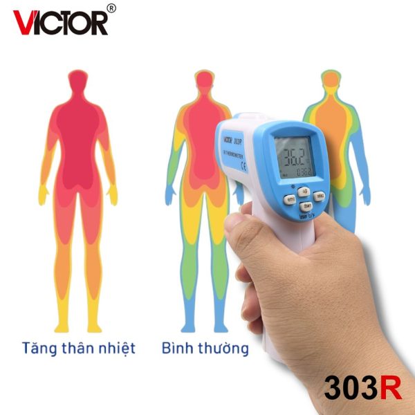 máy đo thân nhiệt VICTOR 303R, nhiệt kế hồng ngoại VICTOR 303 R, VICTOR 303R infrared thermometer